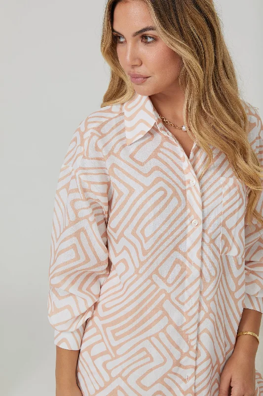 Thalassa Shirt - Peach Print